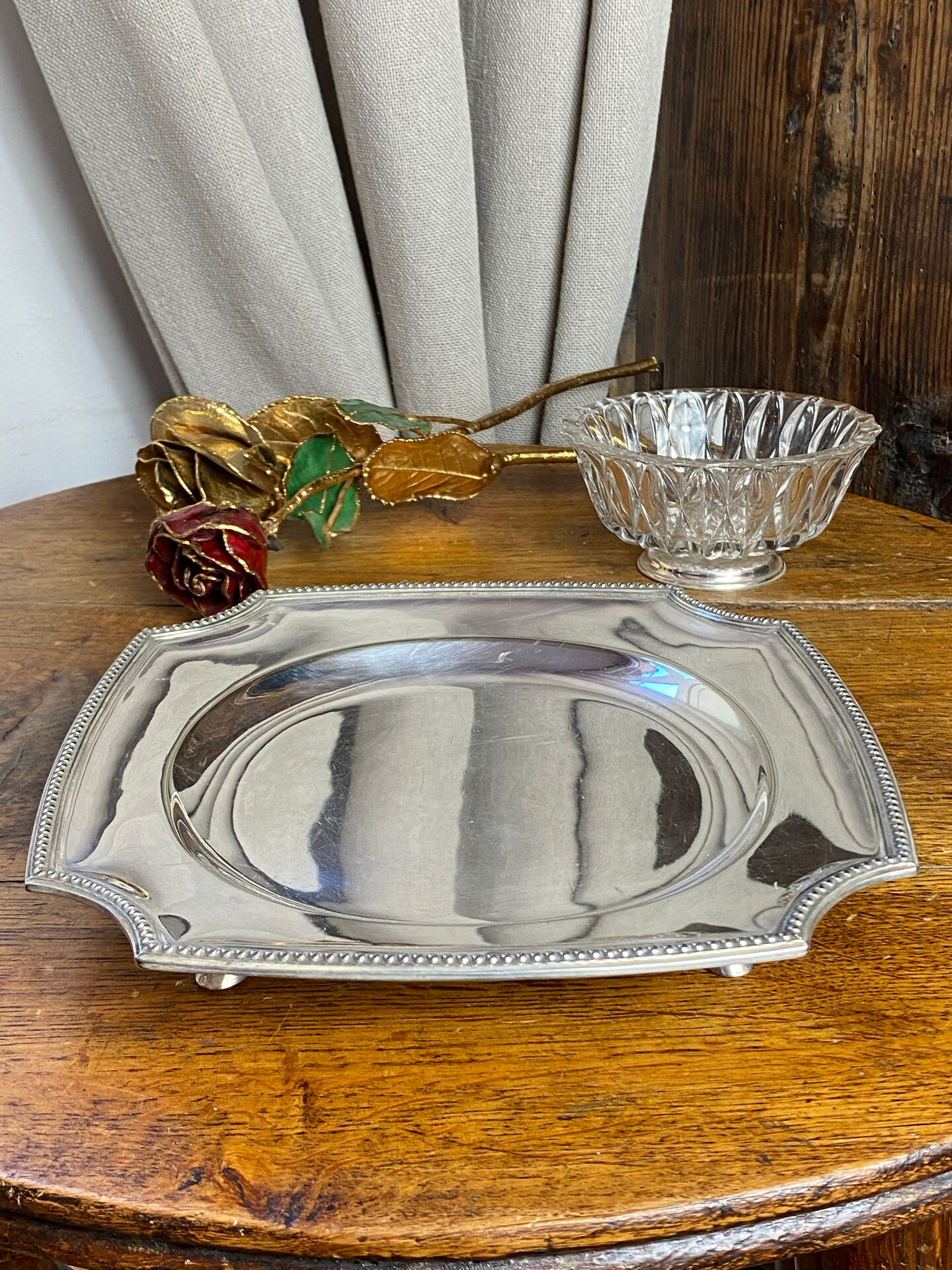 Silver-plated metal plate, Gallia model, Christofle
