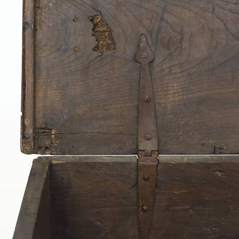 Large 18th Century Rustic Antique Farmhouse Folk Art Blanket Chest