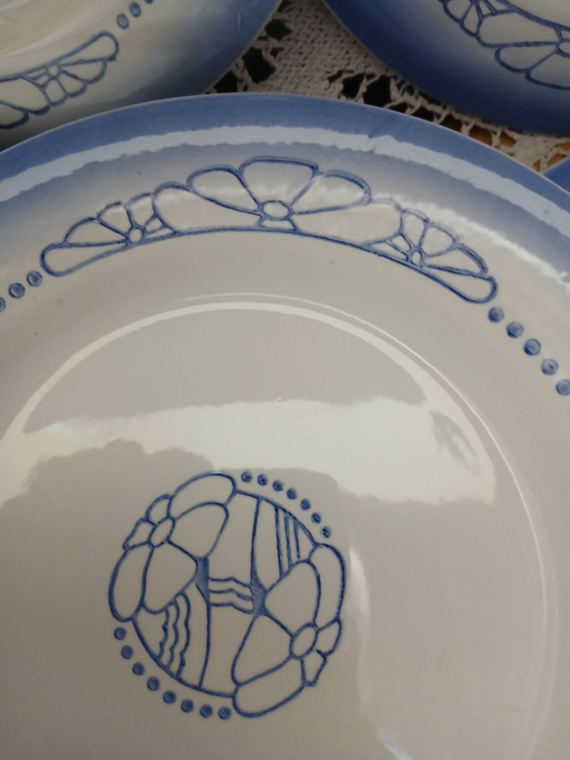 8 old Digoin and Sarreguemines dinner plates