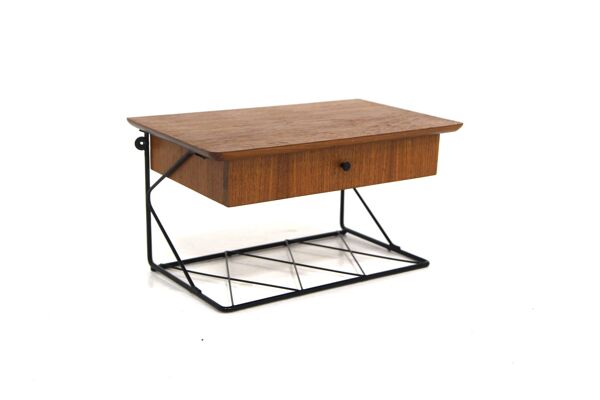 Console murale scandinave en teck, Suède, 1960