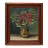 Painting still life with roses signed with J.Ter Haak,1970