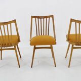 1960s Antonin Suman Oak Chair, Set of Three