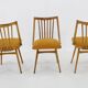 1960s Antonin Suman Oak Chair, Set of Three