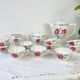 Vintage tea set in Sarreguemines flowered earthenware, "Troyes" model