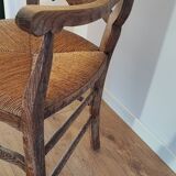 Wooden armchair and mulched seat