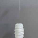White glass Brutalis pendant lamp 1960s