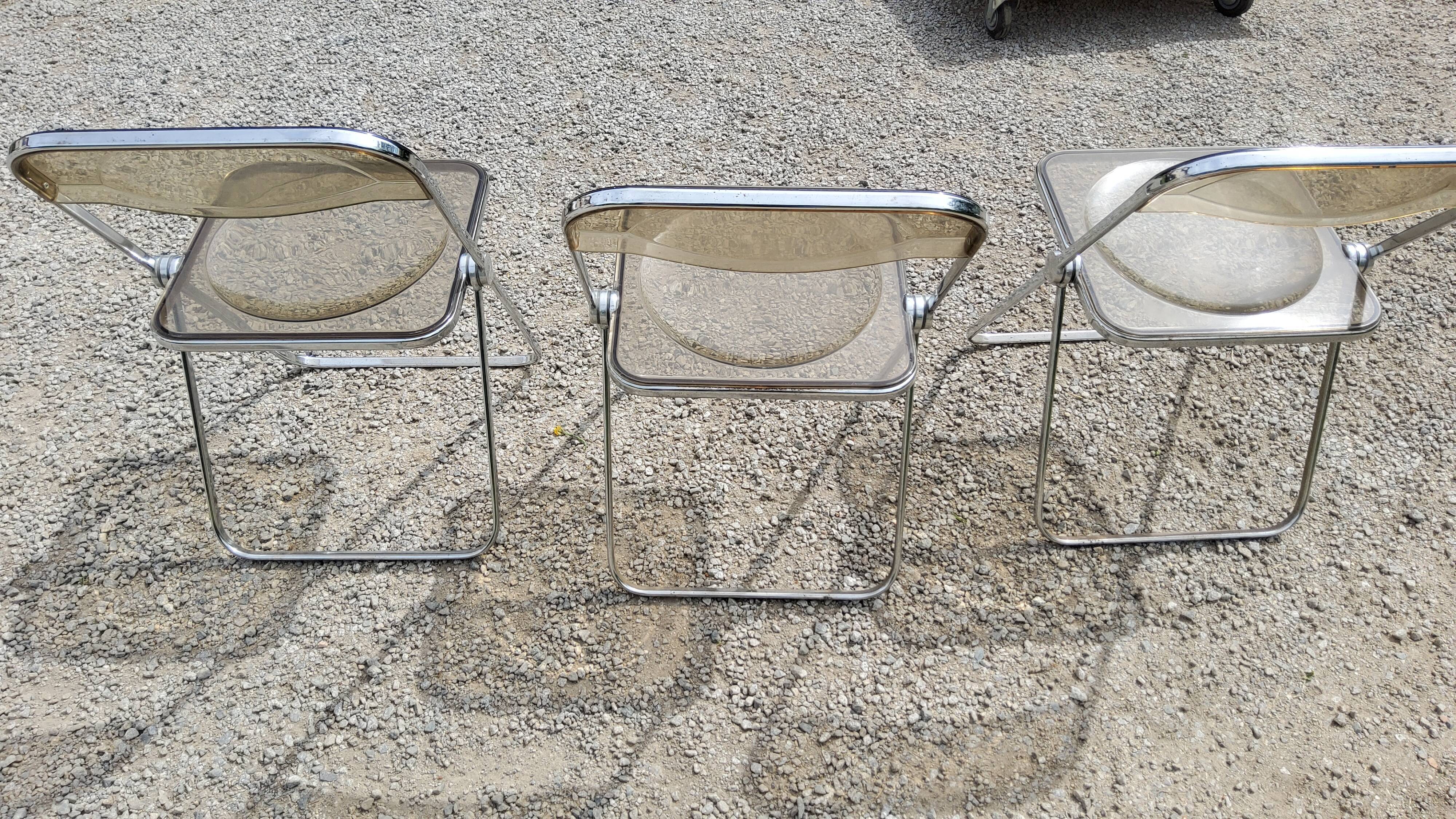 Set of 3 plia chairs by Giancarlo Piretti from the 70s