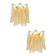 Pair of Contemporary Modern Sanded Champagne “Rondini” Murano Wall Sconces