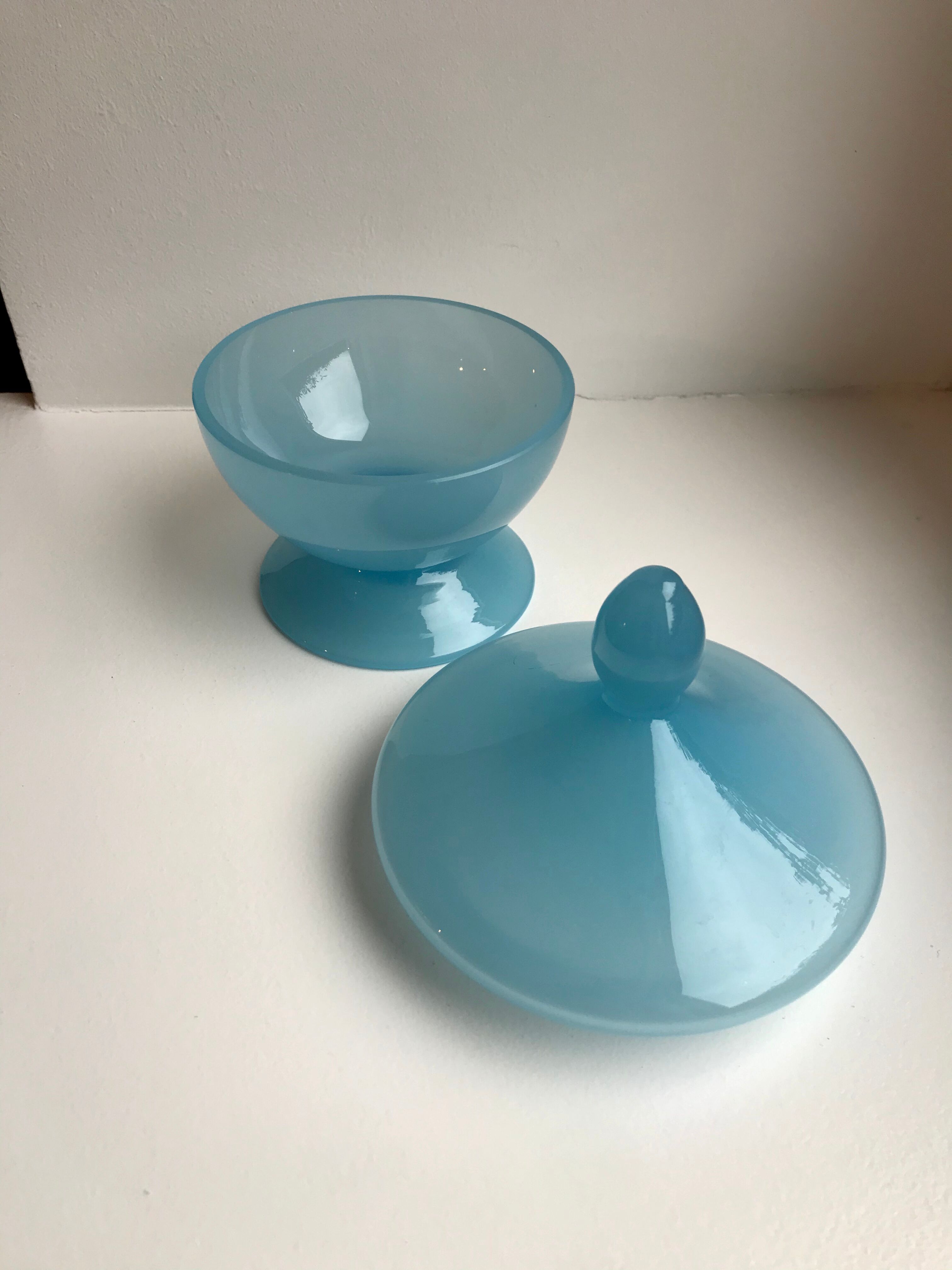 Sky blue opaline box 60s