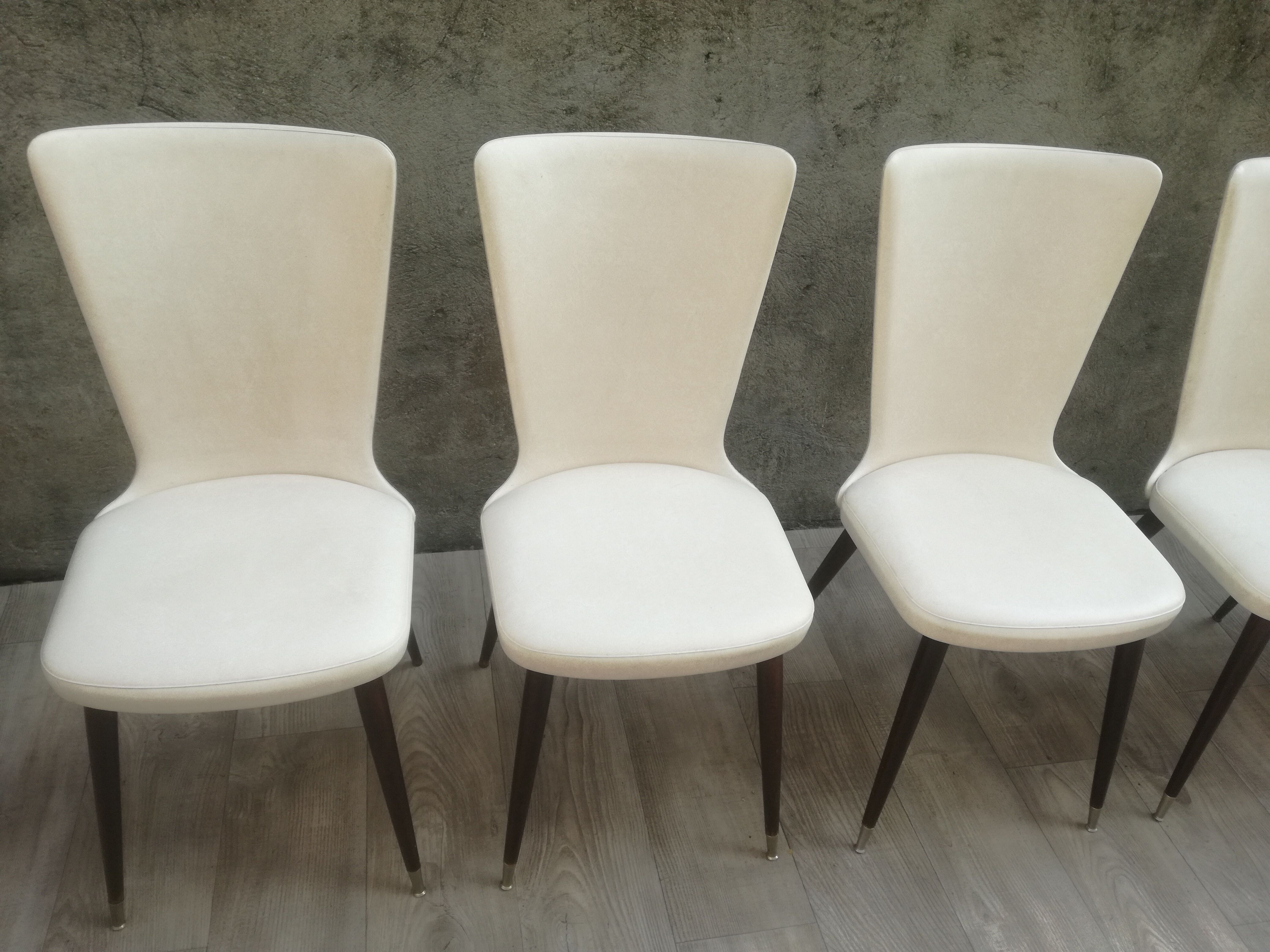 Lot de 6 chaises vintages pieds compas