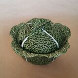 Soup-tureen cabbage ceramic and flat slip