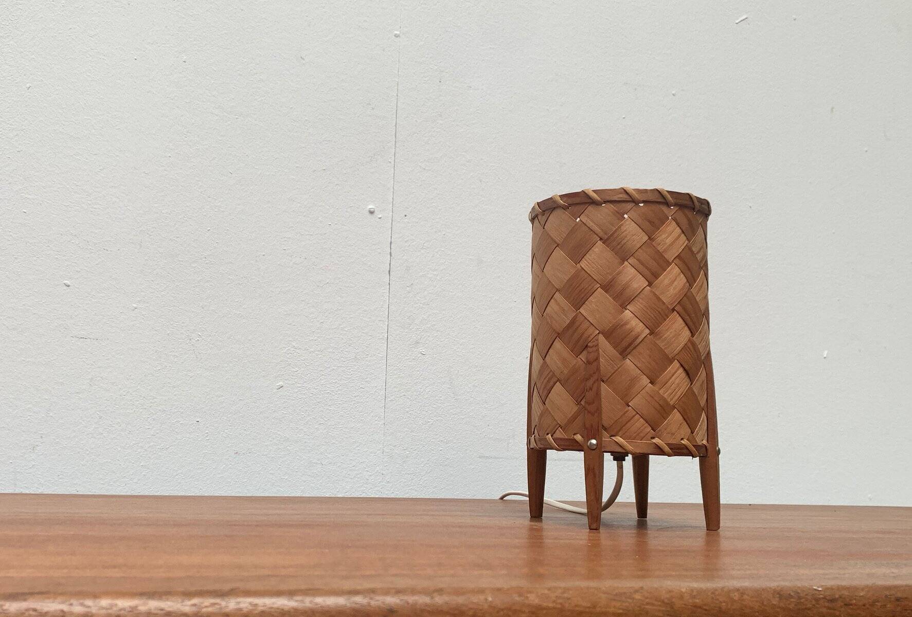 Mid-century Swedish wood veneer table lamp from Vamhus, 1960s.