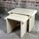 Artelano nesting tables in vintage travertine 1970