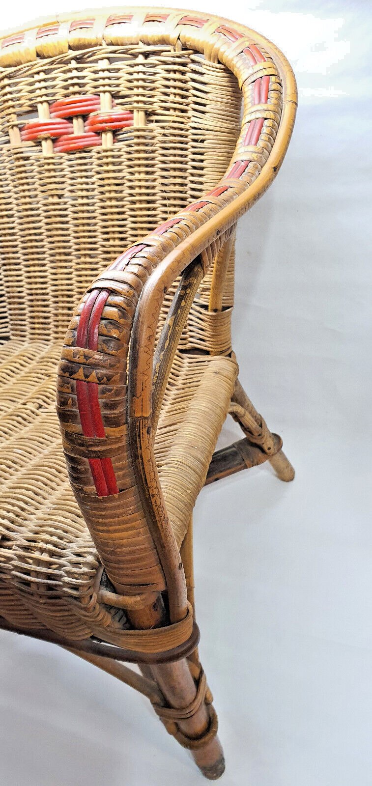 Old armchair child osier rattan 60s vintage decoration collection
