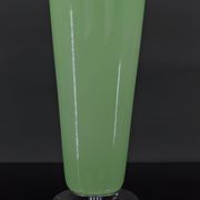 Art Deco lamp in chrome and celadon glass, France, circa 1930