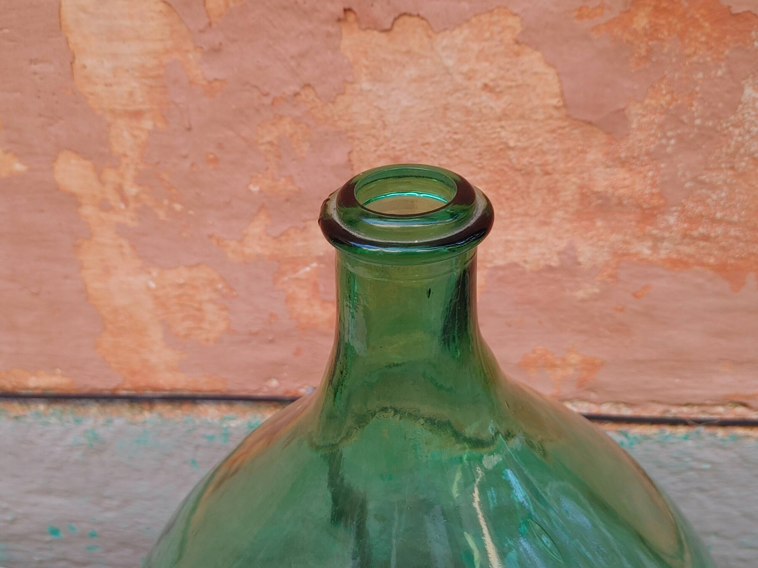 Lady jeanne old bubbled glass - 15 liters - height 41 cm ( a )