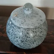Handmade glass vase from the 1950s, height 27 cm