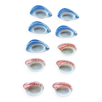 Set of 10 barbotine ramekins