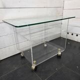 Vintage Plexiglas and Glass Coffee Table by David Lange 1970s