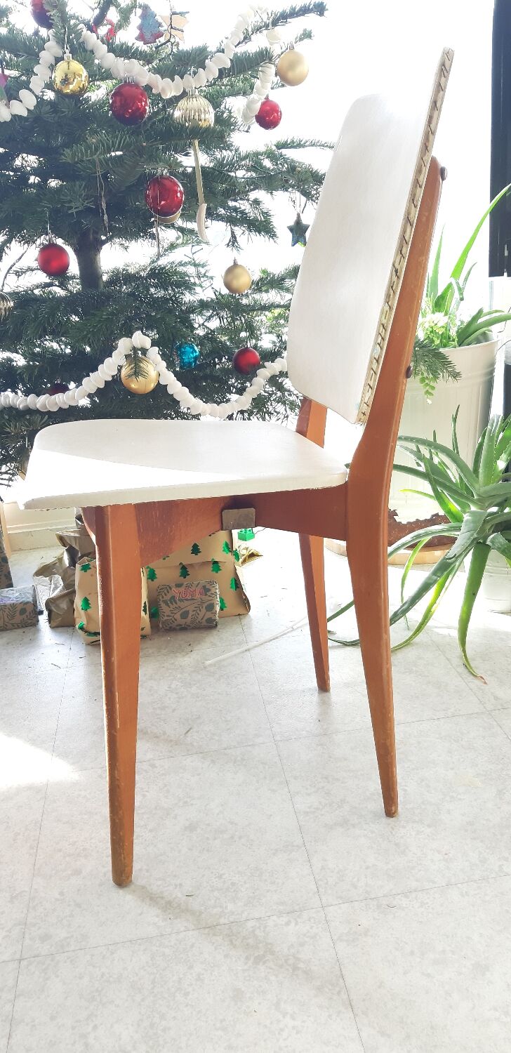 Vintage 1950s 60s dining room chair with tapered legs