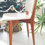 Vintage 1950s 60s dining room chair with tapered legs