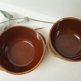 Glazed terracotta bowl duo