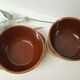 Glazed terracotta bowl duo