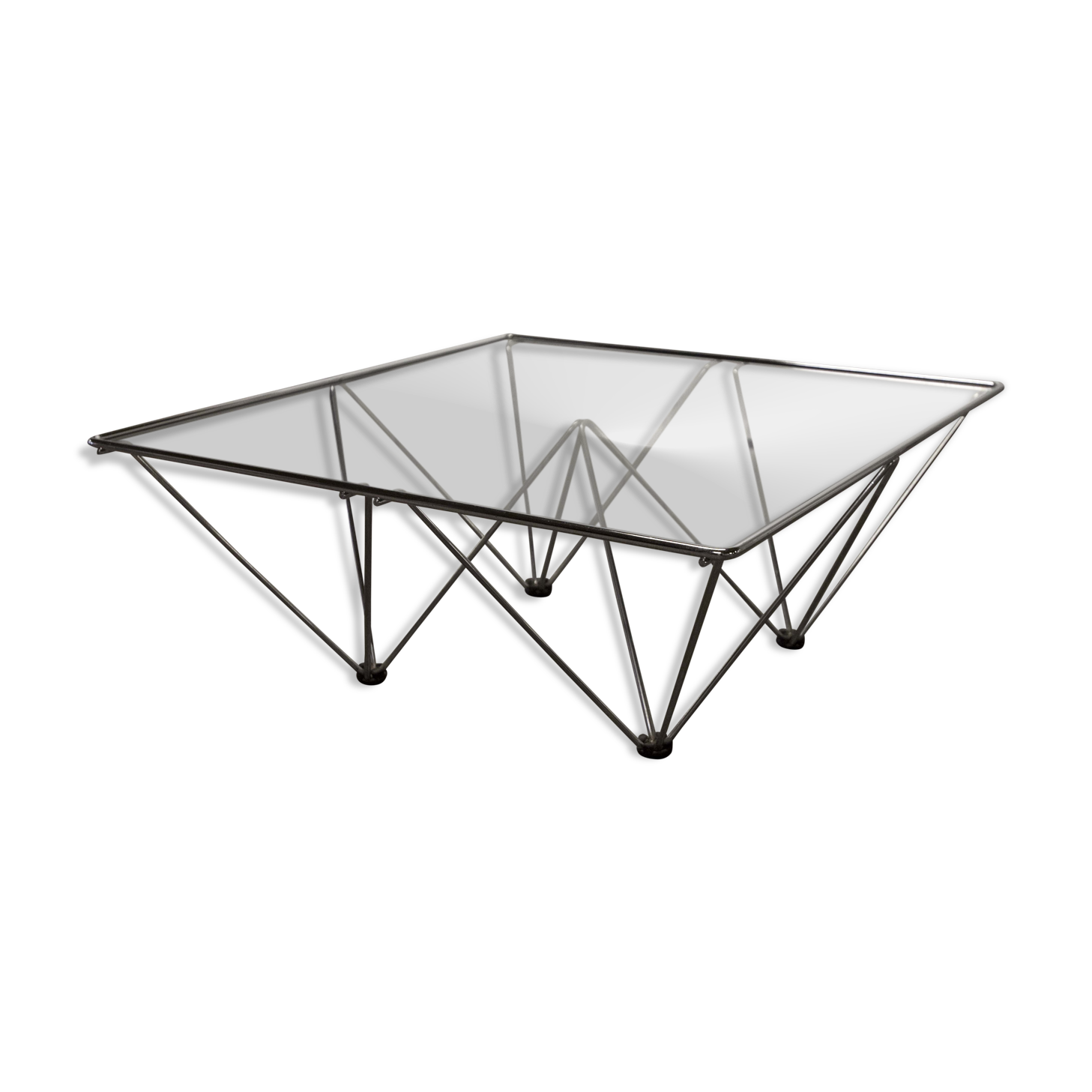 1980 glass square coffee table