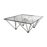 1980 glass square coffee table