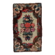 Tapis Hooked antique américain – 63 x 107 cm – Motif floral - 1C986