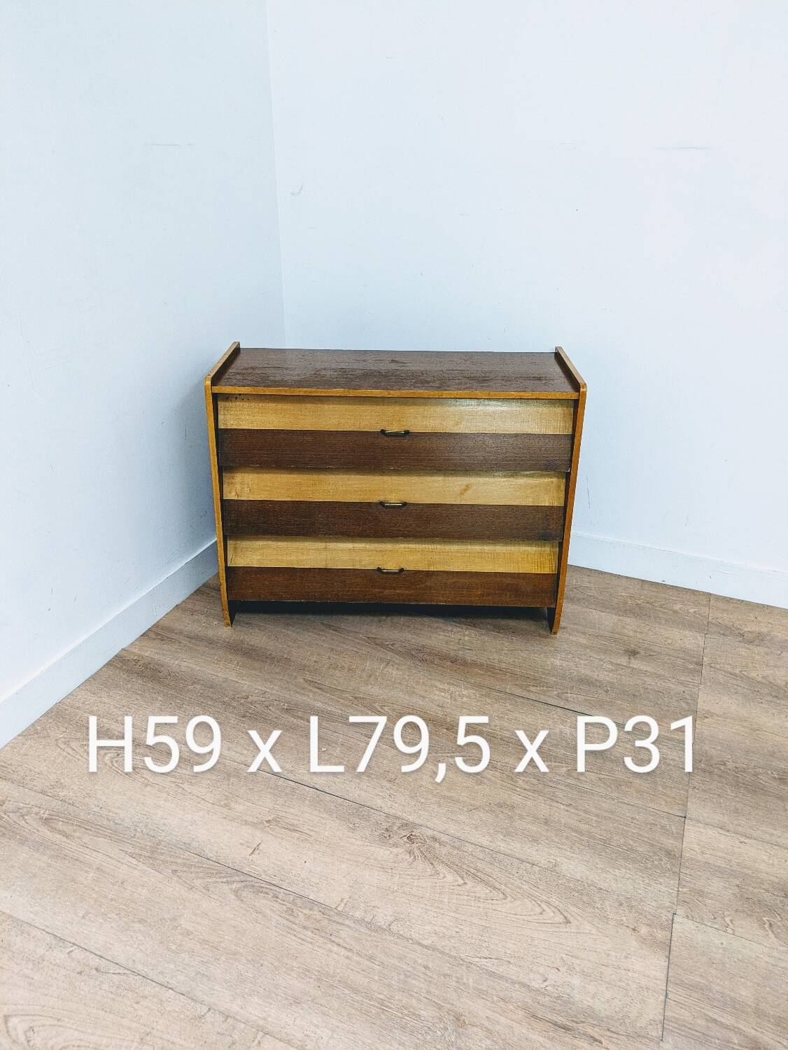 Vintage Scandinavian wooden shoe cabinet