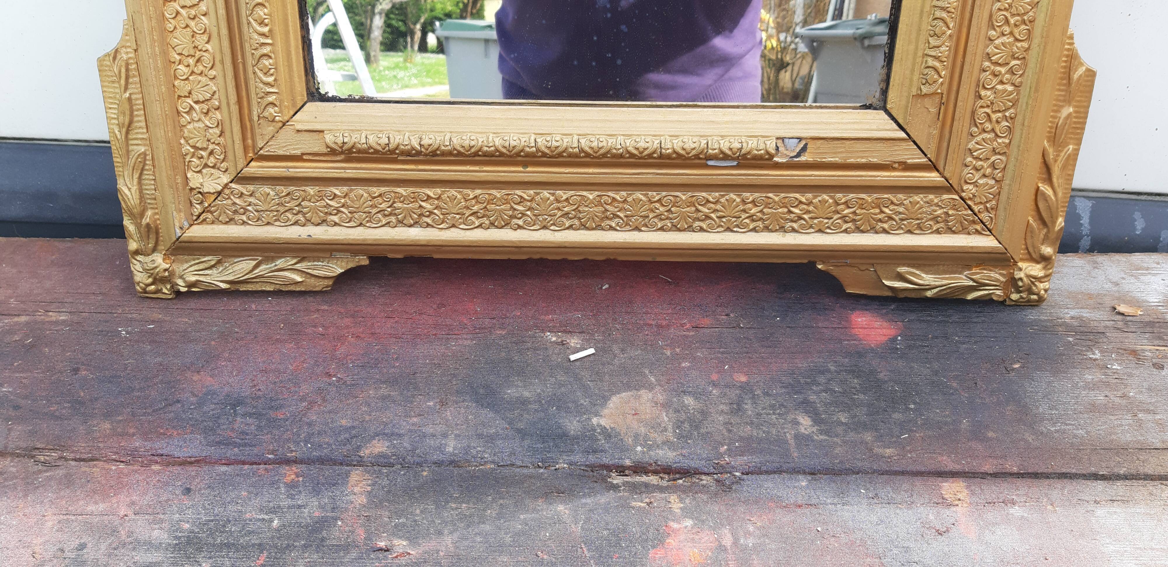 Mirror wood and stuc gilded 19th
