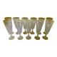 Set of 11 cut crystal champagne flutes – vintage – very good
