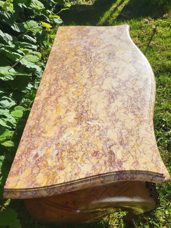 Louis XV marquetry commode with marble top - Very beautiful antique piece