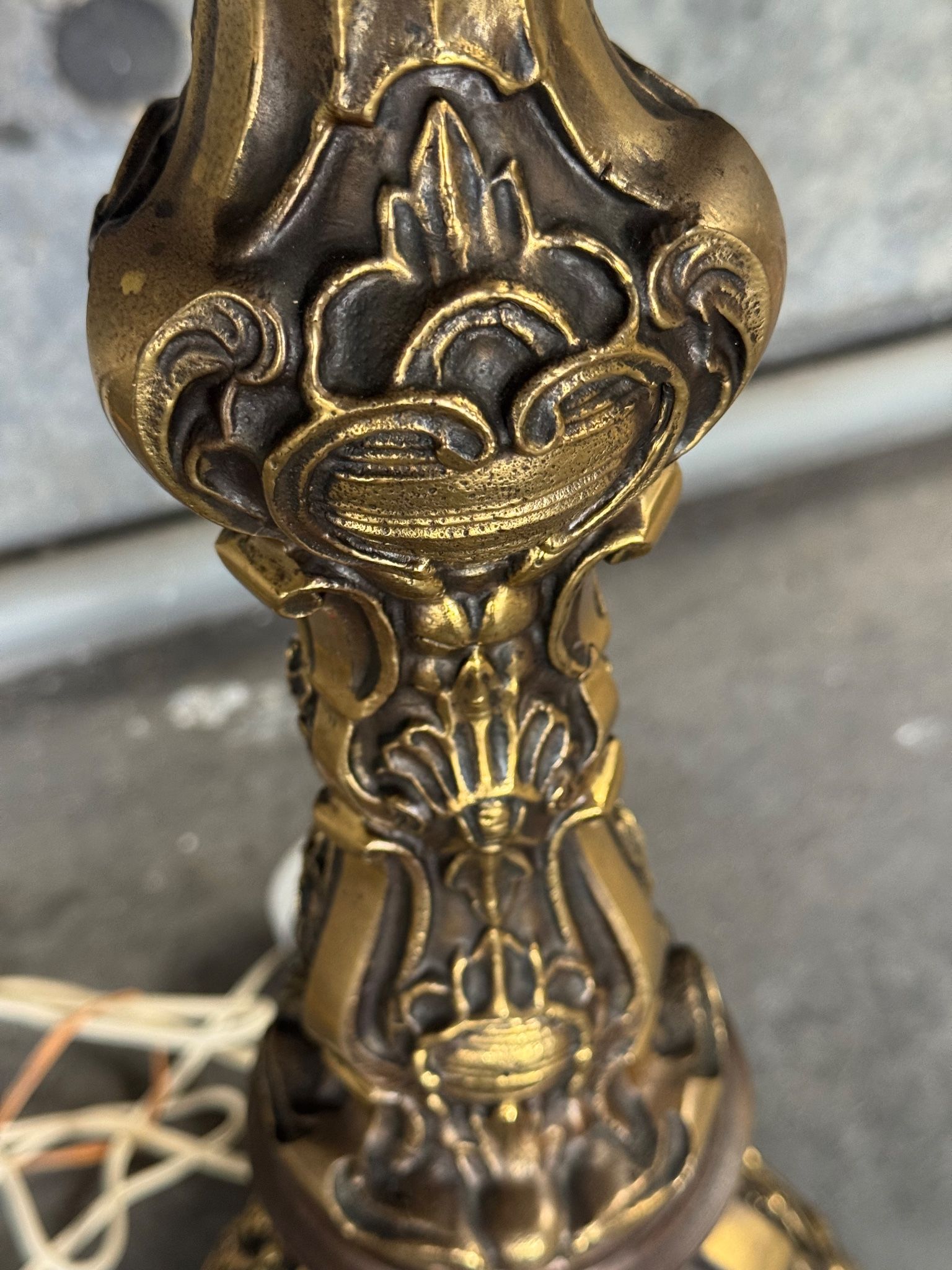 Vintage Boroque Style Brass Floor Lamp