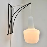 Modernist wall light with metal and glass wire