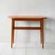 1960s Scandinavian oak coffee table with slatted shelf