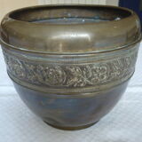 Cache pot brass floral décor