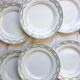 Set of 6 flat plates Saint Amand Blue white red Iron Earth