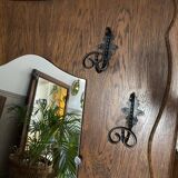 Vintage mirror cloakroom wall coat rack