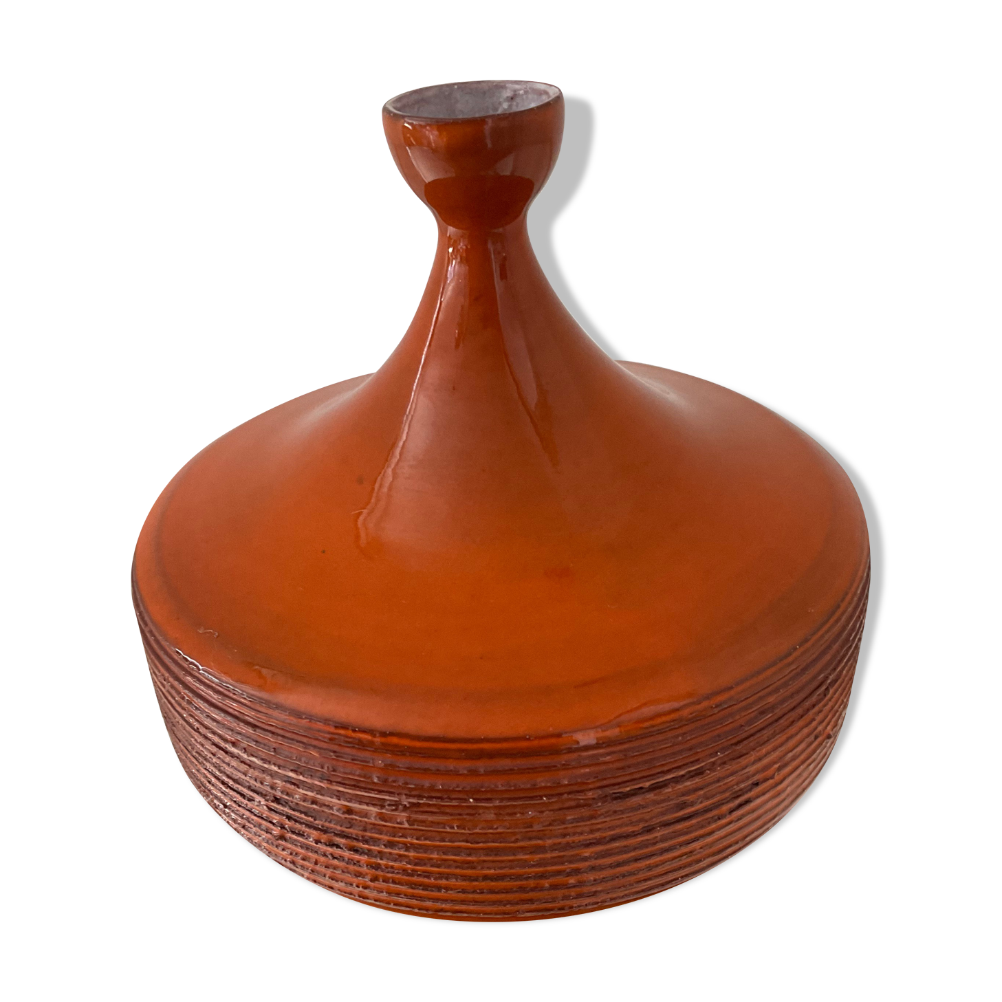 Vase soliflore vintage en terre cuite émaillée