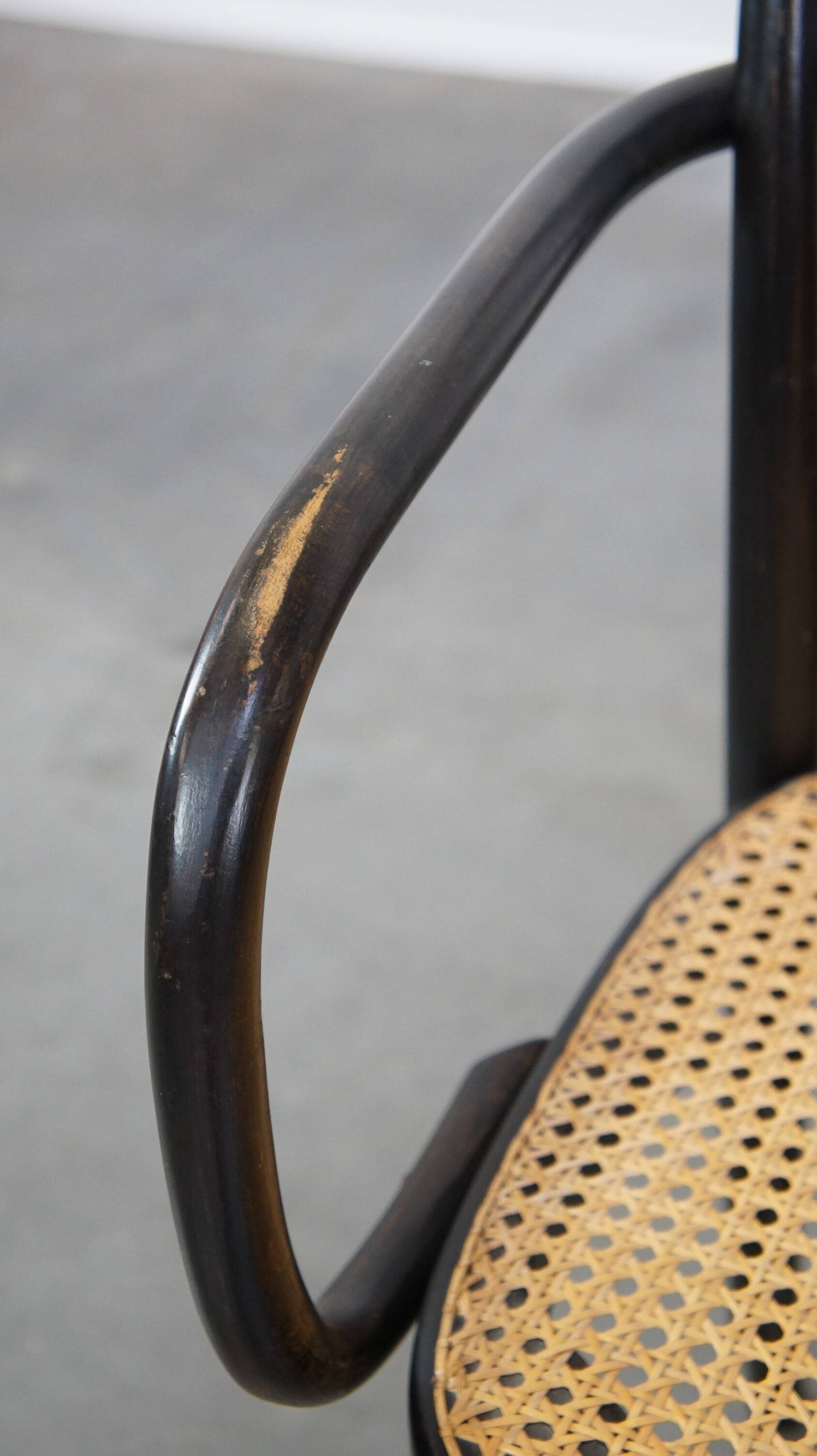 Set of 2 wooden dining chairs with woven seats