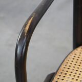 Set of 2 wooden dining chairs with woven seats