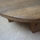 Brutalist Wabi-Sabi Design Handcrafted Round Oak Coffee Table, Netherlands 1960's
