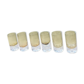 70s liqueur glasses yellow glass