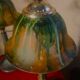 pair of bronze bedside lamps 38x18 art nouveau style, electrical working