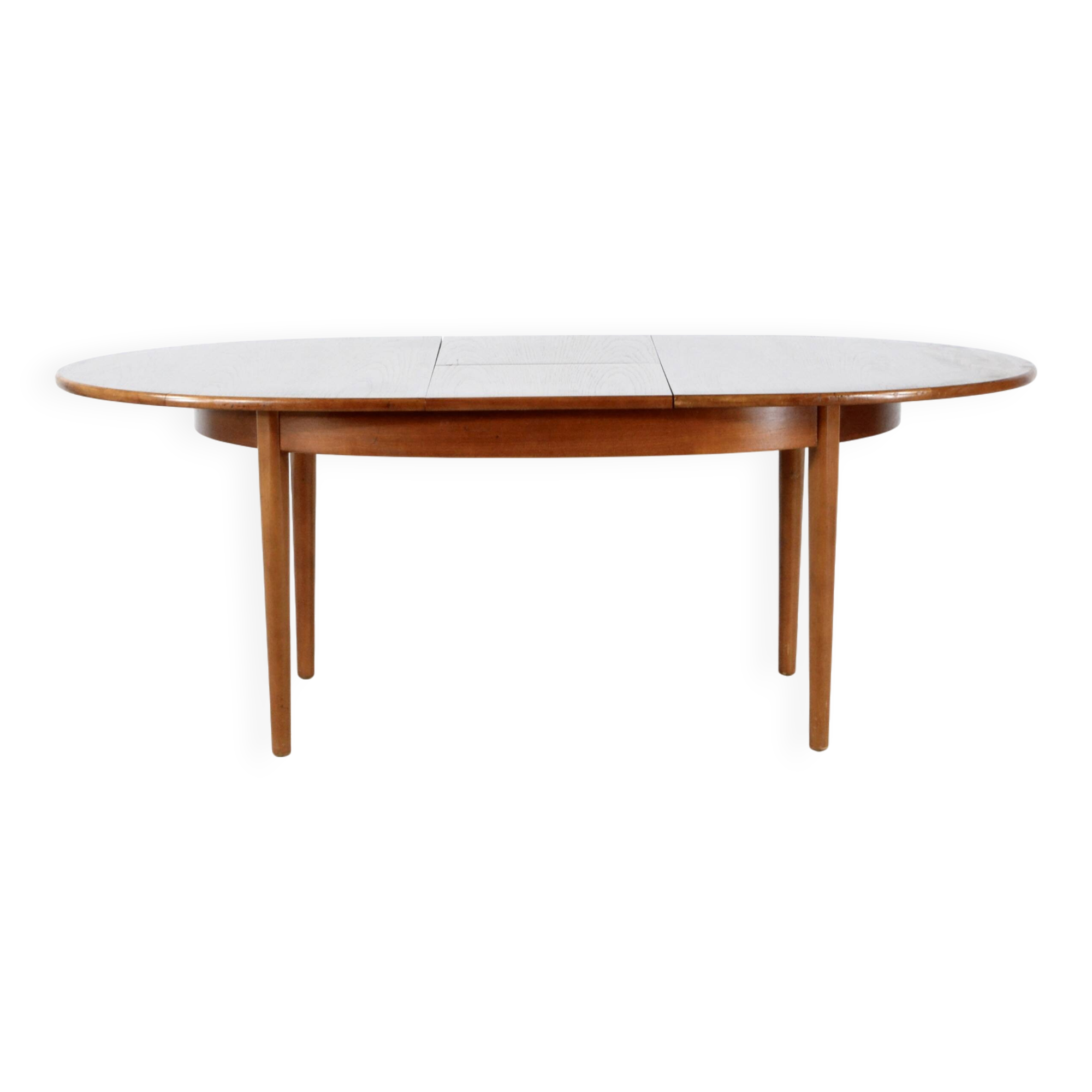 Table extensible oblongue en teck du milieu du siècle. Style vintage moderne/danois/rétro.