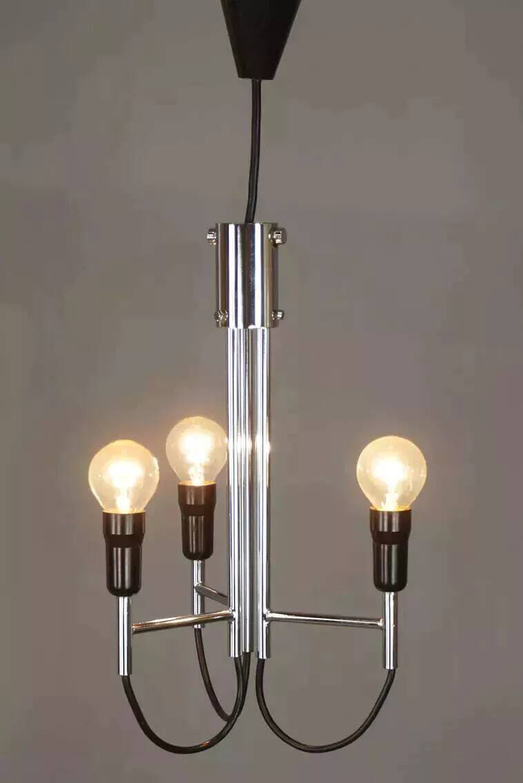 Chrome pendant light, Italian design, 60s