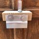 Cloakroom with sage green wall coats