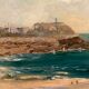 Ancient painting, Breton landscape, Saint Lunaire, signed, 1950s